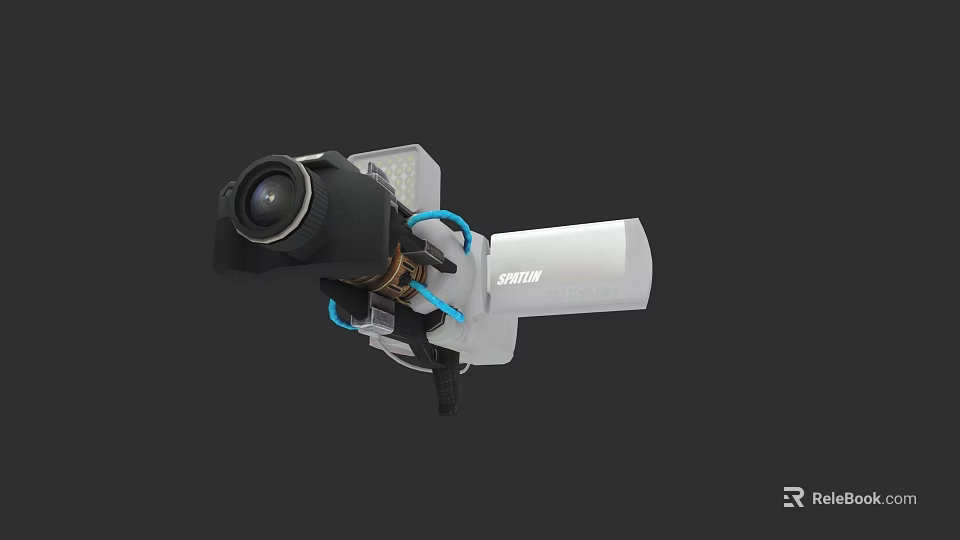 Tactical Weapon Optic Sight with EOTECH Brand Blue Cables and Lens 3d model 