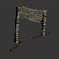 Stone Bridge Design With Wooden Plank Deck Stone Masonry Piers And Wooden Fence Gates