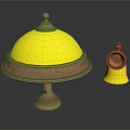 Vintage Table Lamp With Brass Base White Lampshade And Decorative Design