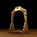 Golden Stirrup With Intricate Carved Patterns For Equestrian Sports Equipment