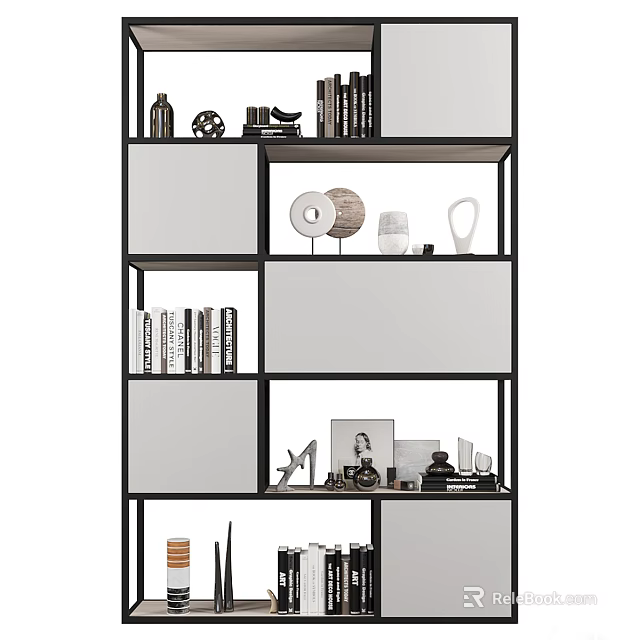 Modern Open Shelving Unit With Multi Layer Design For Books And Decorative Items 3d model