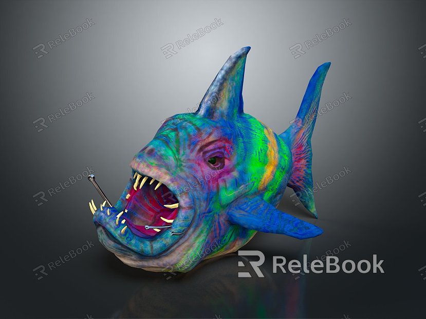 Fish Marine Animals Deep Sea Fish Angler Cartoon Fish model