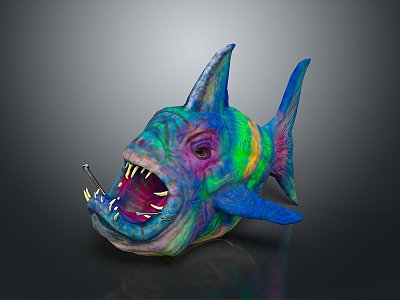 Fish Marine Animals Deep Sea Fish Angler Cartoon Fish model