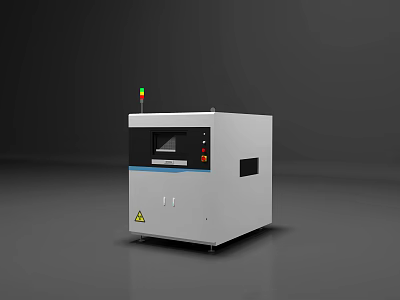 Modern Industrial Machine With White Body Indicator Lights Front Doors And Display Screen 3d model