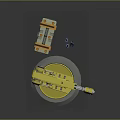Yellow Tactical Weapon Equipment With Orange Gray Case And Small Parts