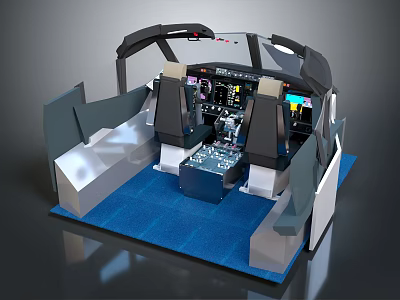 Advanced Spacecraft Cockpit Interior With Control Panels And Ergonomic Astronaut Seats 3d model