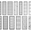 Decorative Room Dividers With Various Geometric Patterns For Interior Design 3d model