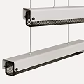 Modern Linear Pendant Light With White Metal Mesh Shade Design For Interior Lighting Spaces