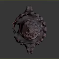 Elegant Red Decorative Urn With Intricate Lid And Swirled Patterns Design
