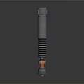 Tactical Black Cylindrical Weapon With Spring Mechanism And Orange Base Section 3d model