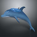 Blue Dolphin Toy With Transparent Seat For Rider And Cheerful Appearance