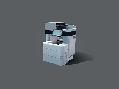Modern Office Multifunction Printer With Touchscreen Display And Paper Tray 3d model