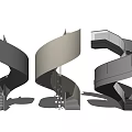Modern Spiral Staircase Designs With Sleek Black White And Silver Architectural Structures 3d model