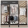 Modern clothing store shelf clothes clothing clothing clothing shoes and hats 3d model