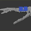 Advanced Mechanical Prosthetic Hand Device With Silver Metal Structure And Blue Components