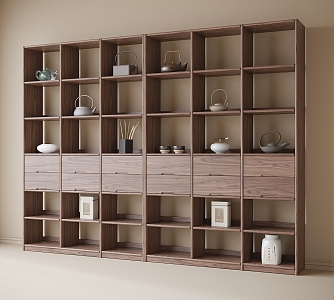 Chinese-style Antique Bookshelf 3d model