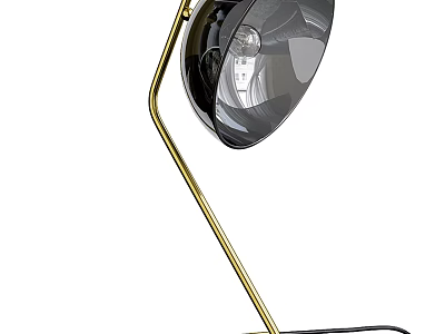 Modern Table Lamp With Golden Stand And Black Shade For Home Decor 3d model