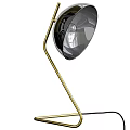 Modern Table Lamp With Golden Stand And Black Shade For Home Decor