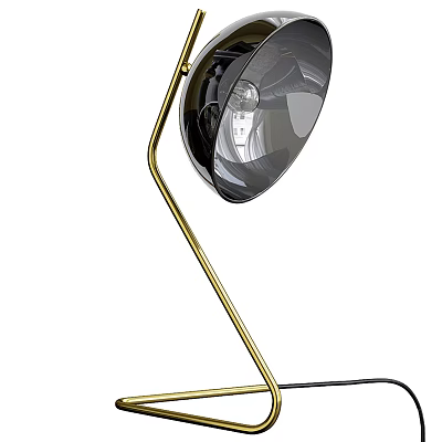 Modern Table Lamp With Golden Stand And Black Shade For Home Decor 3d model