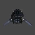 Futuristic Black Spaceship Showcasing Sleek Design And Illuminated Geometric Structures