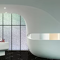 Modern Beauty Salon Interior With Reception Desk Textured Glass Wall And Beauty Products