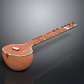 Traditional Wooden Sitar String Instrument With Long Neck And Resonant Body Design