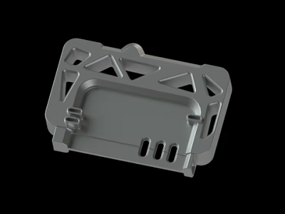 Gray Metal Structural Bracket Featuring Hollow Triangular Design And Mounting Holes 3d model