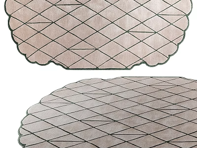 Square Area Rug With Geometric Patterns And Elegant Decorative Details 3d model