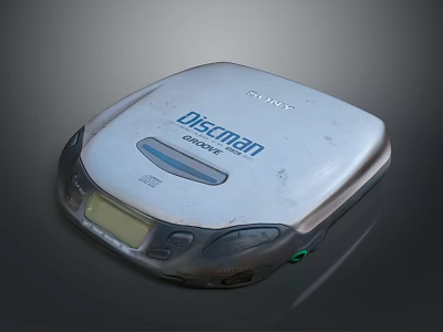 Sony Discman D E306 Portable CD Player With Silver Design And Display Screen 3d model