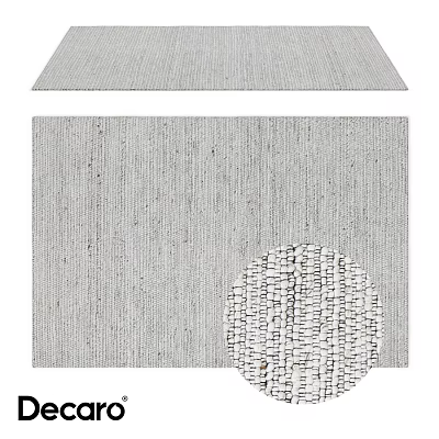 Gray Square Rug With Woven Texture And Detailed Design For Home Decor 3d model