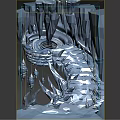 Cartoon Icy Cave Scene With Frozen Staircase And Hanging Icicles