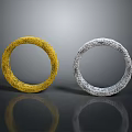 Yellow And Gray Textured Decorative Household Rings For Home Decoration