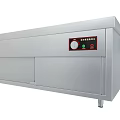 Stainless Steel Display Shelf With Control Panel Knob Buttons And Storage Compartments