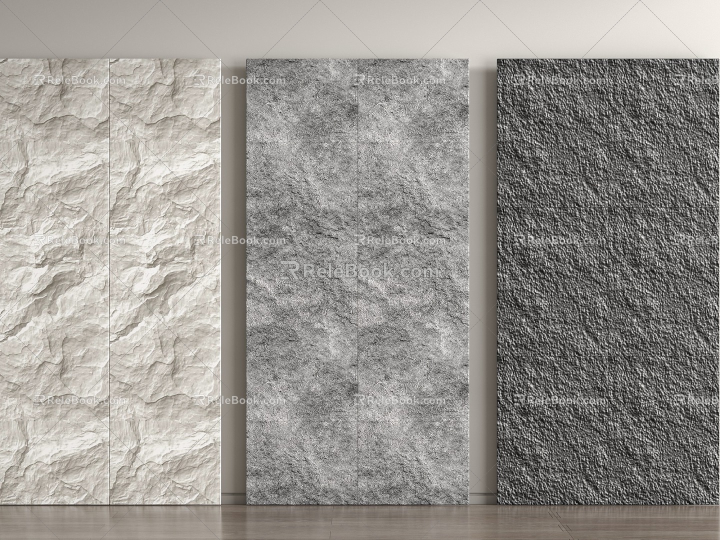 Stone background wall culture stone rubble 3d model