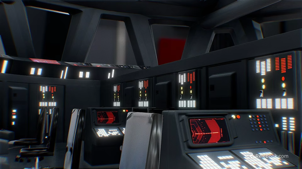 Commercial Airliner Cockpit Interior Featuring Digital Control Panels And Flight Instruments 3d model 