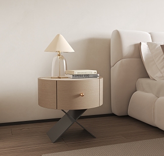 Cream wind bedside table 3d model