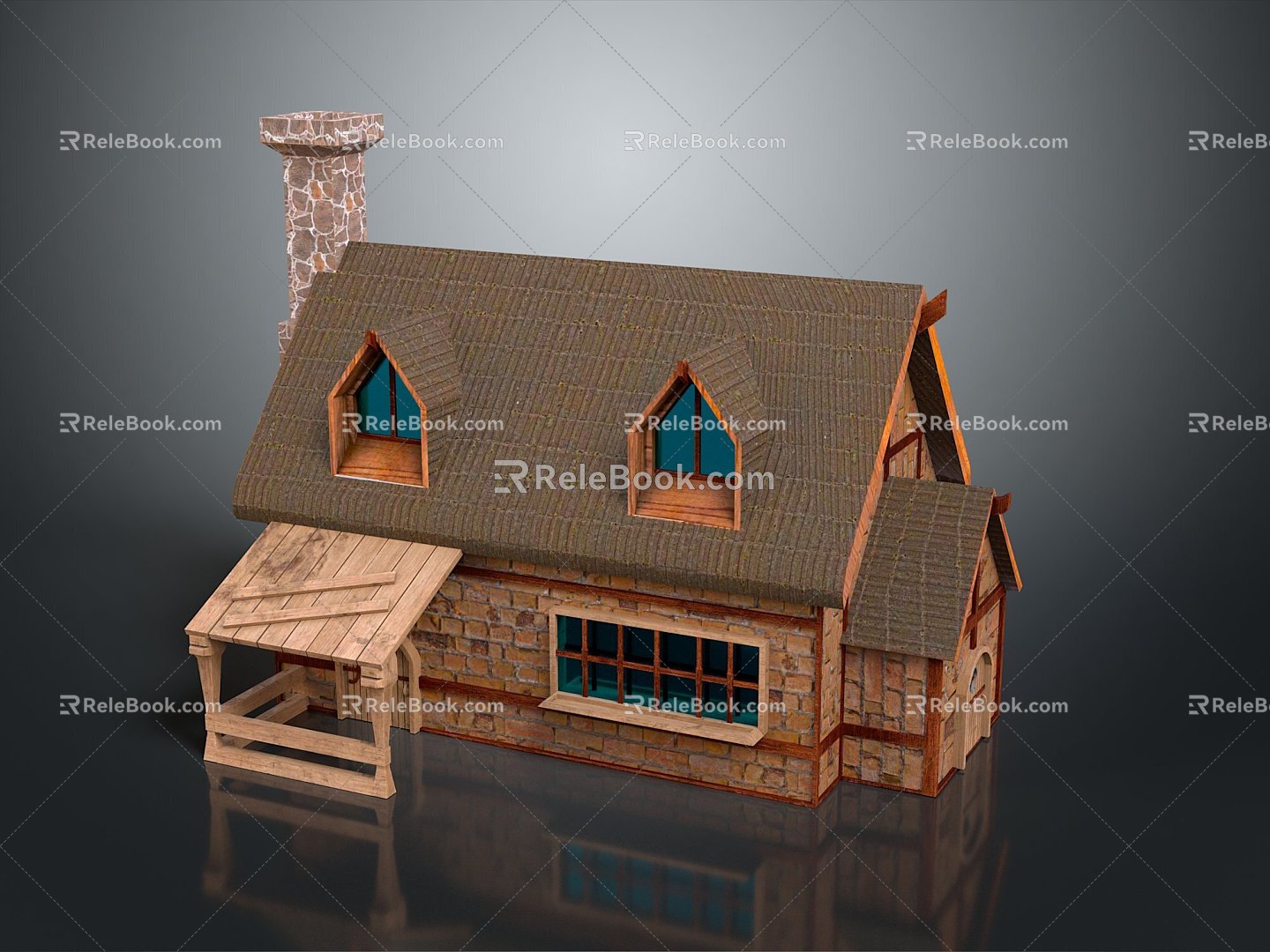 Cartoon Landscape Animation Landscape Stone House Landscape Landscape Landscape Rural Landscape Painting Outdoor Landscape 3d model