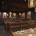 Japanese Restaurant Traditional Interior With Wooden Decor Lantern Lighting And Dining Tables Setup