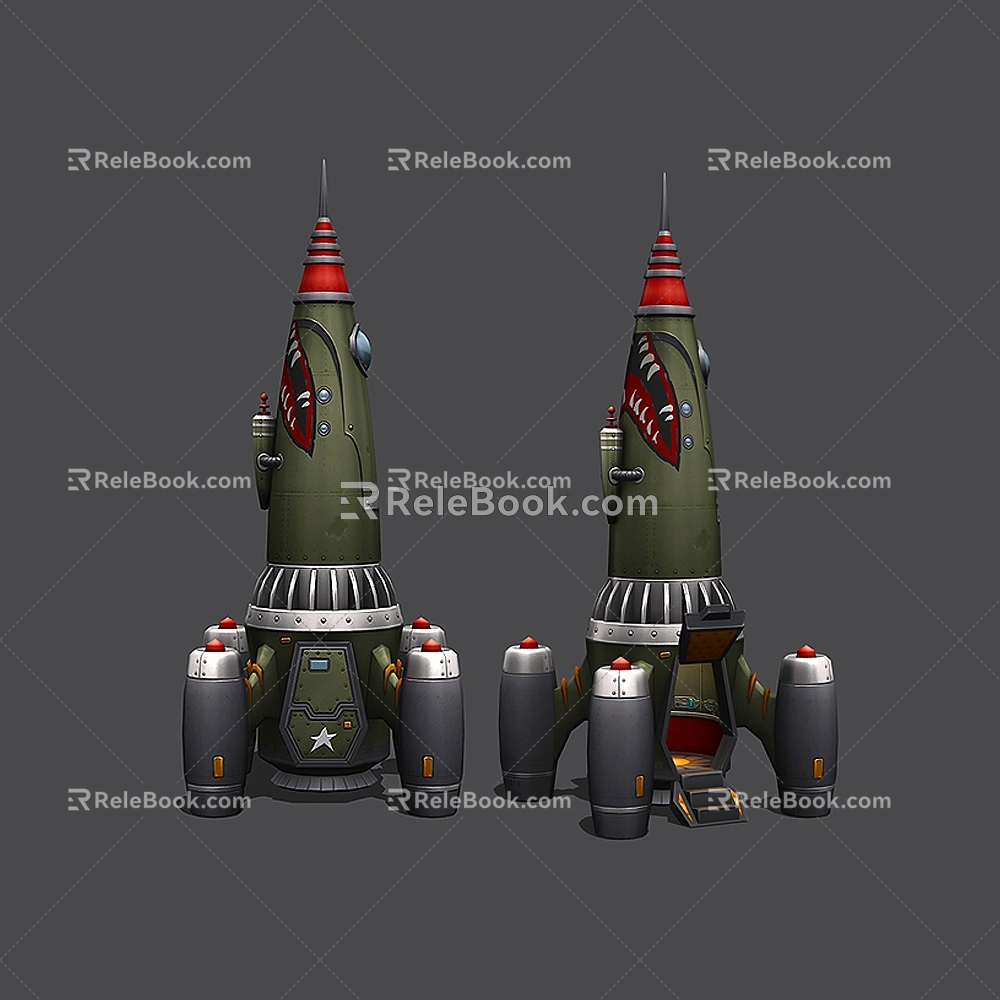 Modern Rocket Cartoon Rocket 3d model