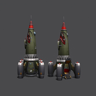 Modern Rocket Cartoon Rocket 3d model