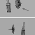 Hardware Tools With Various Precision Gears Shafts And Industrial Mechanical Components 3d model