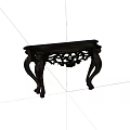Silver Ornate Decorative Table With Carved Details Curved Legs And Vintage Design