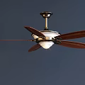 Modern Ceiling Fan with Air Conditioning Wooden Blades and Integrated Light Fixture