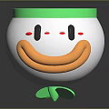 Cute Accent Furniture In White Green With Smiley Face Red Cheeks And Orange Mouth