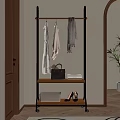 Stylish Clothes Rack With Hanging Dresses Coat Scarf Shelf With Handbag Books Box High Heels