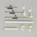 Modern Indoor Lighting Fixture Combinations With Bar Round Pendant And Wall Mounted Lights