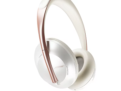 Sleek Modern Over Ear Headphones With White Rose Gold Finish And Comfortable Design 3d model