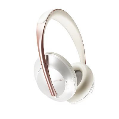 Sleek Modern Over Ear Headphones With White Rose Gold Finish And Comfortable Design 3d model