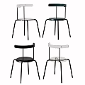 Modern Leisure Chairs With Black White Colors And Metal Frame Stylish Design