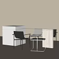 Modern Dining Table and Chair Combination 3d model